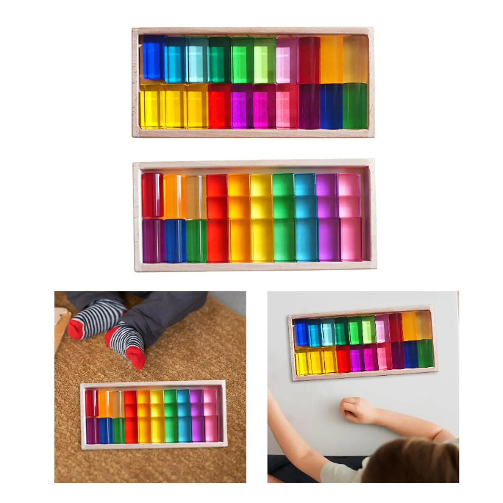 Bausteine-Set für Kinder, Würfelblock-Set, Farbe lernen, Stapelspiel, Acrylwürfel, Stapelspielzeug für Weihnachtsjungen und Kleinkinder