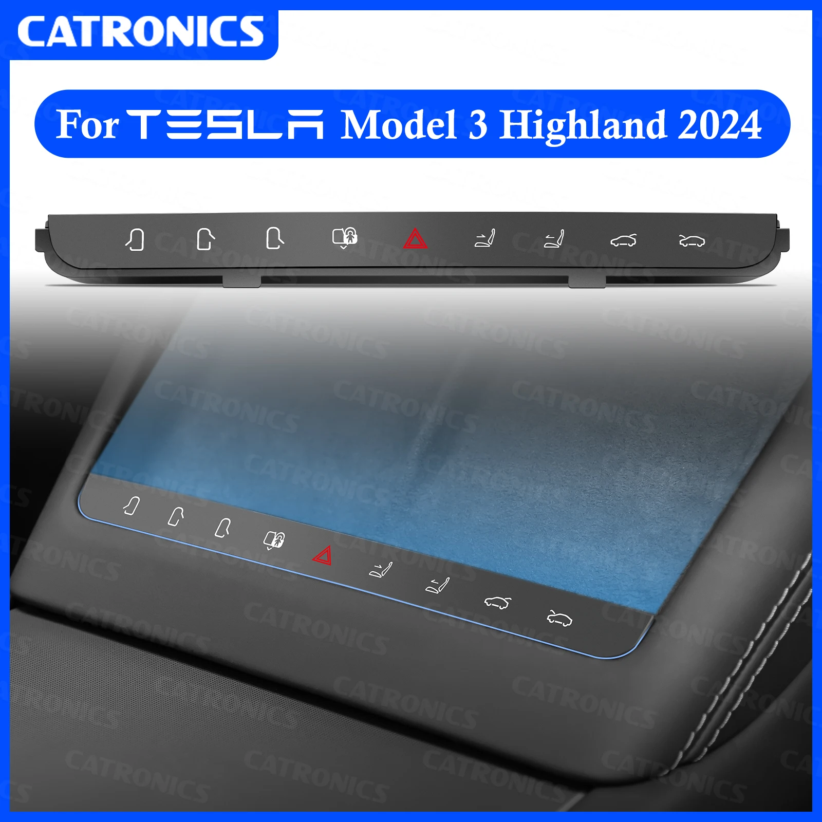 CATRONICS 2024 New Physcial Functional Buttons for Tesla Model 3 Highland with Ambient Light and 10 Functions Control