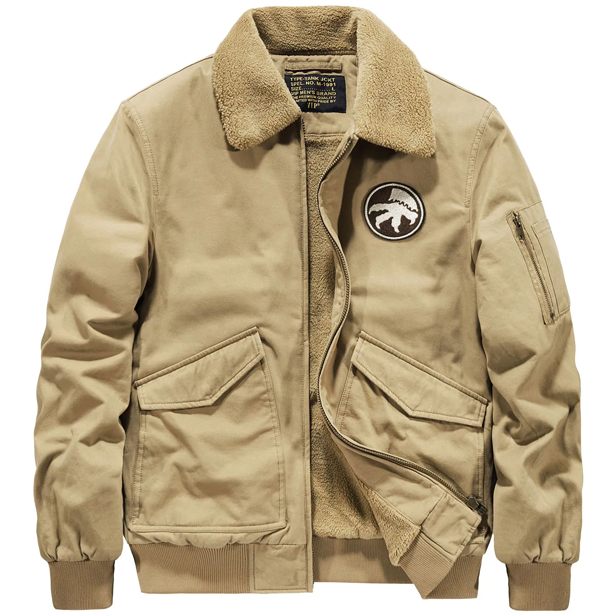 

Мужская зимняя утепленная куртка из хлопка на флисовой подкладке, бренд VIP, свободный крой, рабочая одежда, теплая, с воротником, на молнии, повседневная