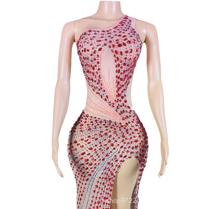 

Сексуальное изысканное яркое бриллиантовое вечернее платье знаменитостей с разрезом по бокам, костюм для тематического шоу в студии выставочного зала 연주용드레스