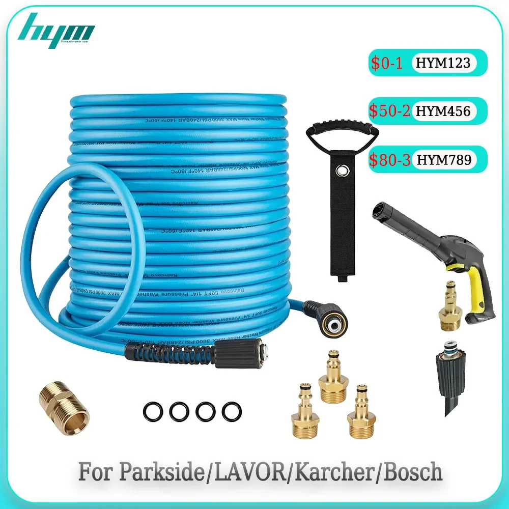 High Pressure Washer Hose Cord Pipe Car Water Cleaning Extension Hose M22-Pin 14/15 For Karcher Parkside LAVOR Bosch Adapter