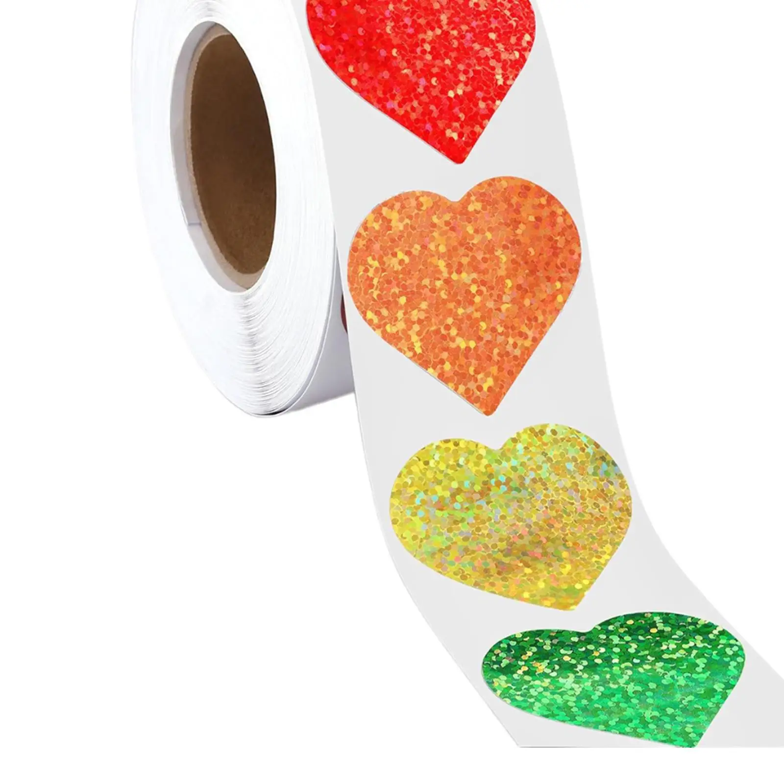 Seal Sticker Heart Stickers Roll 8 Colors Design Decorative Paper Label Stickers Card Making for Birthday Valentine's Day