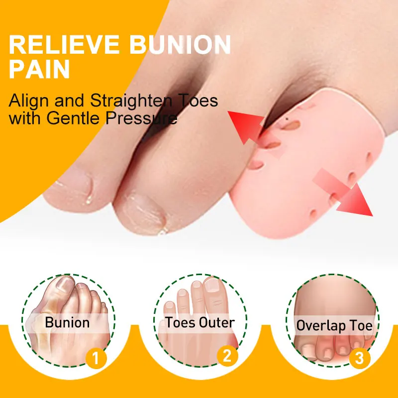 2Pcs/Pair 6Types Color Silicone Toe Protective Sleeve Wear-Resistant Flexible Toe Corn Cover Pain Relief Stinging Foot Care Tool