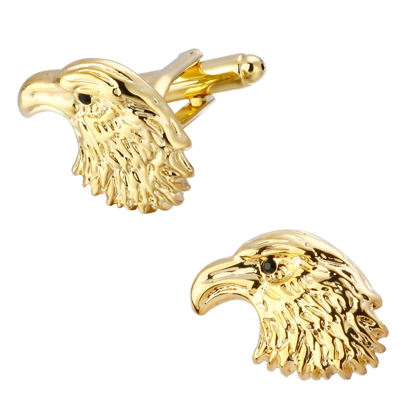 Men's French shirt cufflinks made of copper material animal bird inner eagle image design French cuffbutton