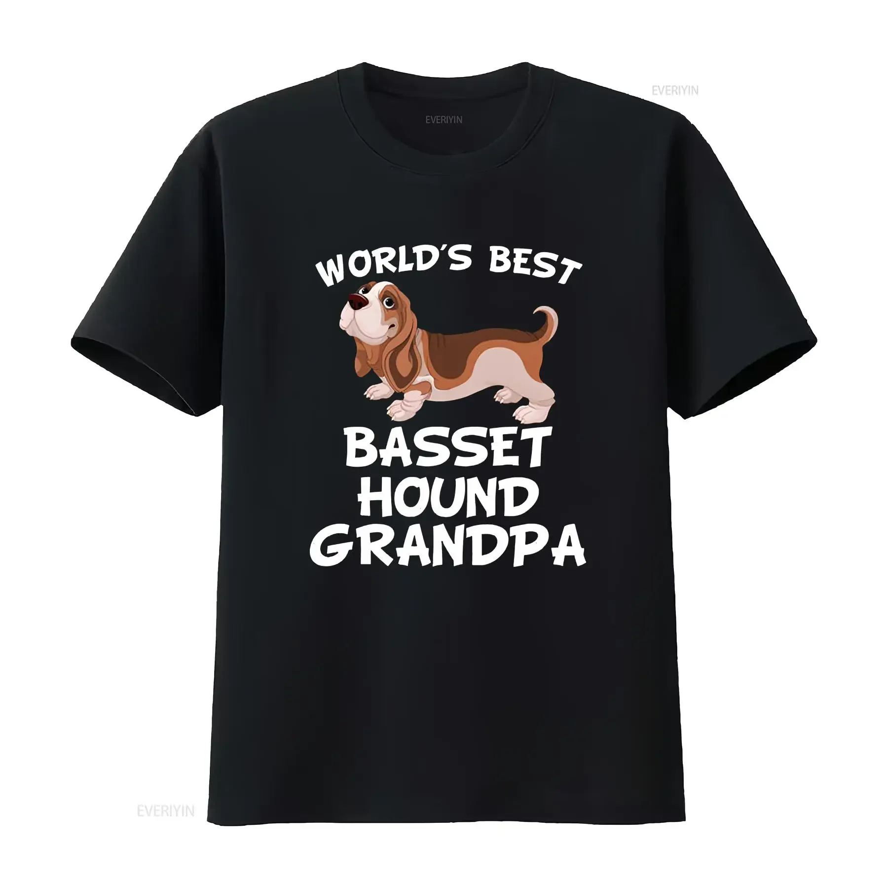 World's Best Basset Hound Grandpa Dog Owner T Shirt by Really Awesome vintage Washed Breathable Versatile homme Unisex