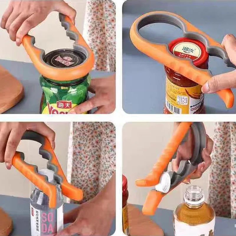4 In 1 Multifunctional Bottle Opener New Multi-purpose Can Screw Cap Opener Can Opener Non Slip And Labor-saving Lid Opener 2025