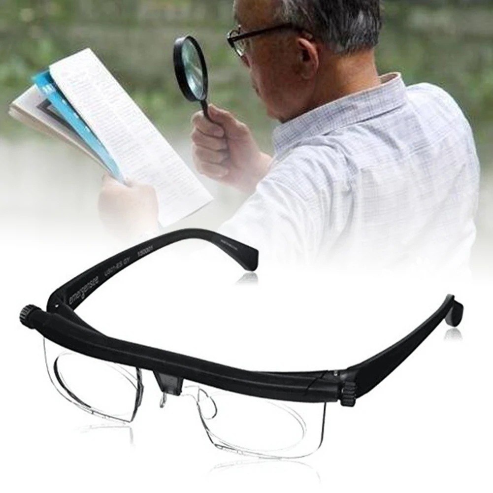 2023 Adjustable Strength Lens Eyewear Variable Focus Distance Vision Zoom Glasses Protective Magnifying Glasses with Storage Bag