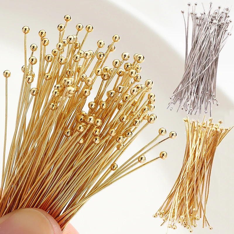

100pcs Ball Pins 2cm/3cm Copper Needles for Beads Threading Jewelry Making Bracelet DIY Craft Pendant Charm Accessories