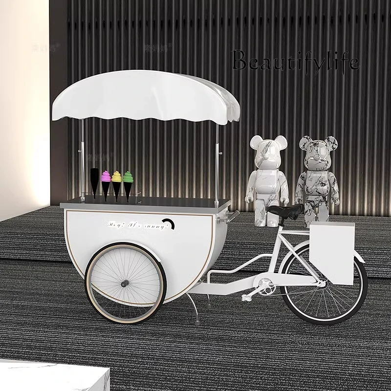 Upside down donkey outdoor activity display car food cart shopping mall street view market cycling promotion snack cart