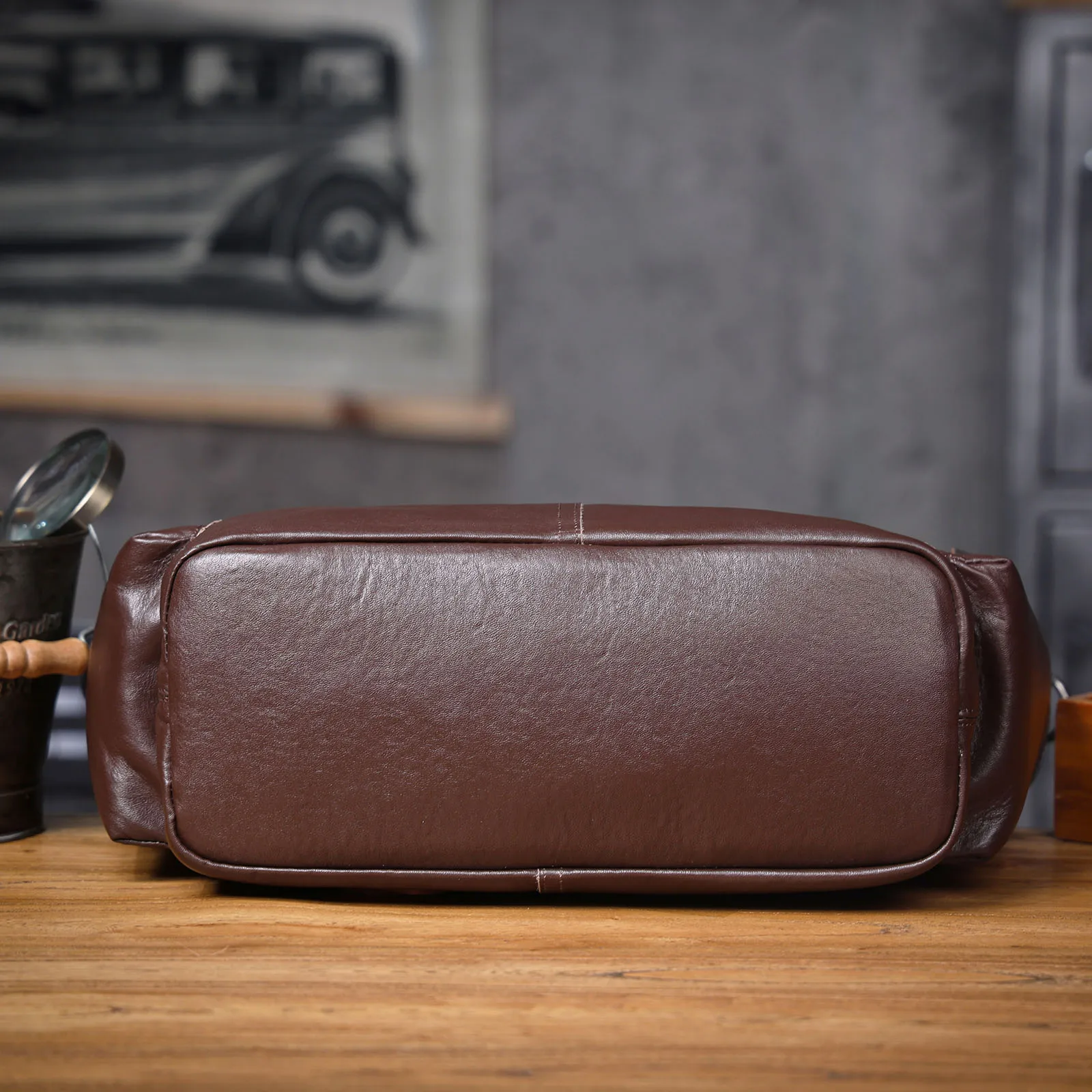 Brifecase de cuero genuino para hombre, bolsos para ordenador portátil de 15 pulgadas, bolso de Cuero de vaca Simple, cu