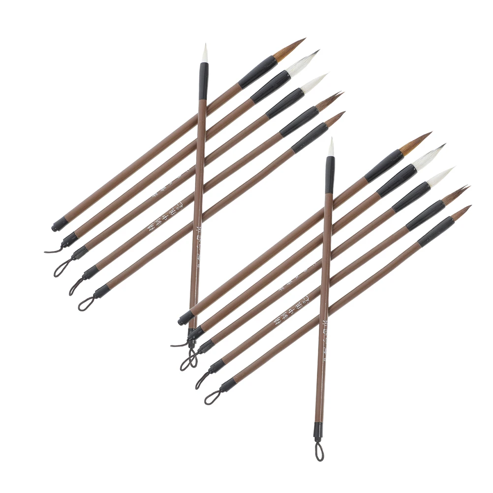 

12 Pcs Calligraphy Practice Pin Pens for Writing Ink Beginners Brush Painting Plastic Chinese