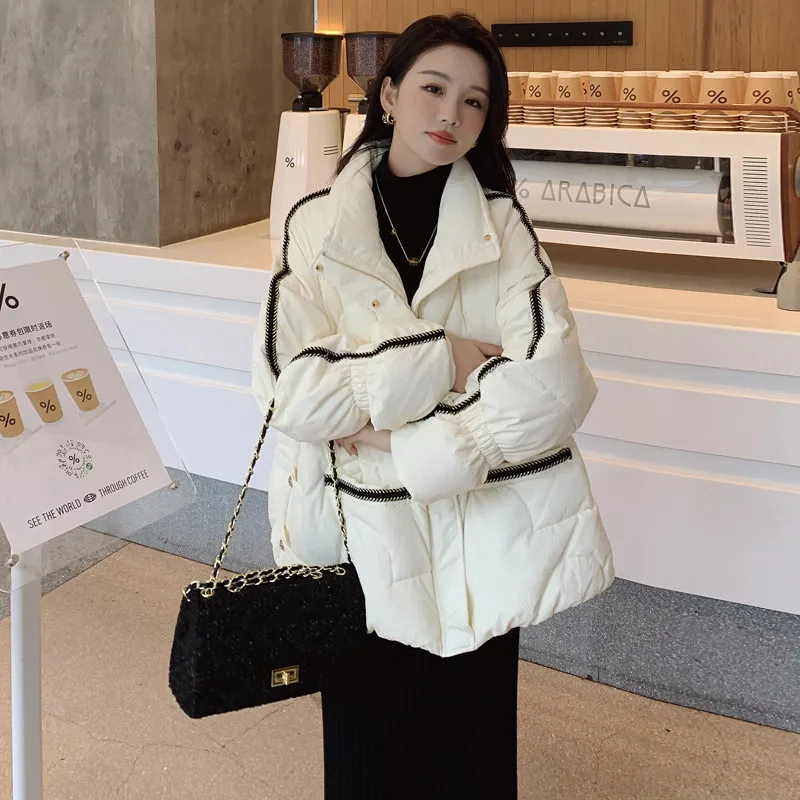 2026 Down Cotton Jacket Women's Winter Windproof Standing Collar Cotton Jacket