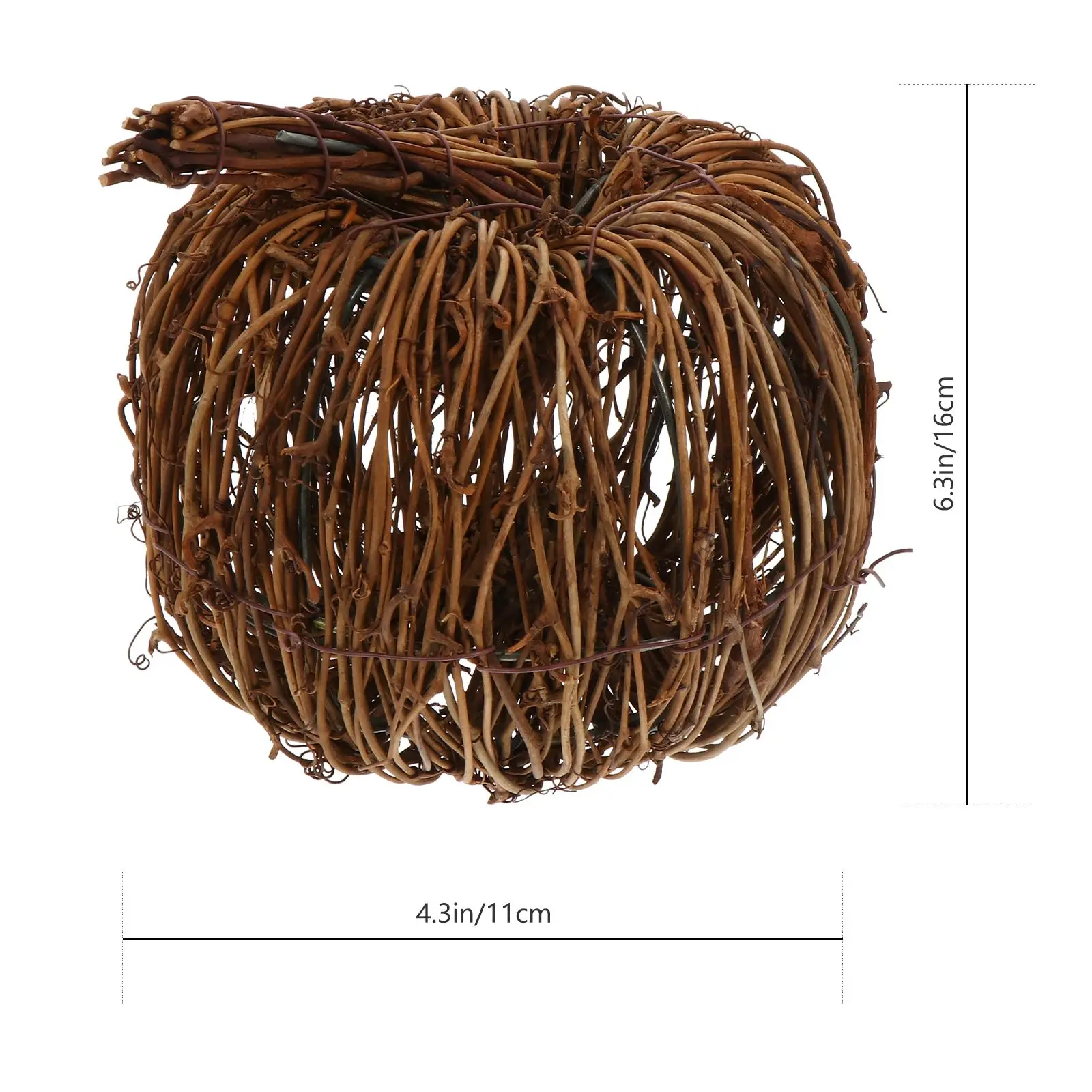 1Pc Simulated Rattan Woven Pumpkin Decorative Table Ornament Festive Decor Party Woven Pumpkin Adornment Festival Decoration NEW