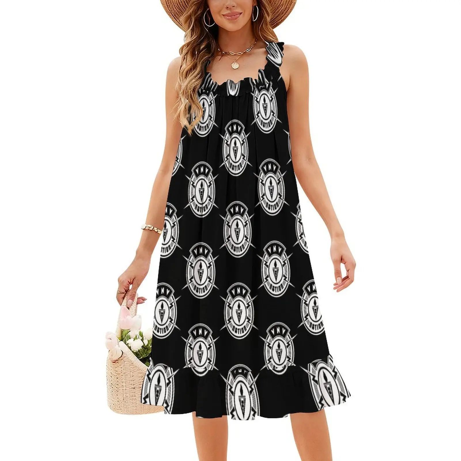 Minivestido Preppy A-line holgado mujer - usage example