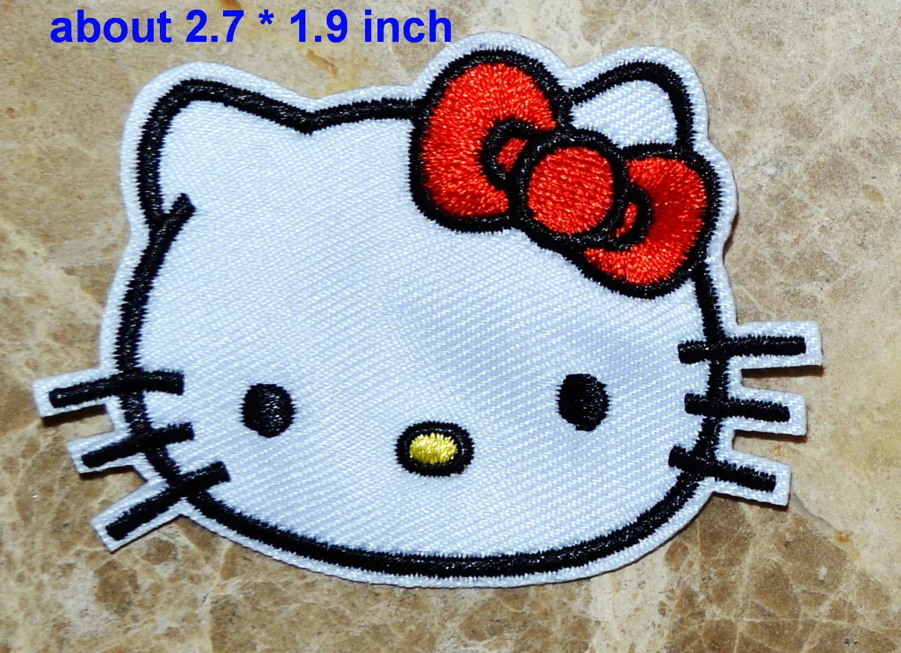 

1x LOVELY PET CAT PUNK KAWAII RED BUTTERFLY TIE EMBROIDERED IRON ON PATCH CLOTHES FOR CHILDREN'S CLOTHING DIY T-SHIRT
