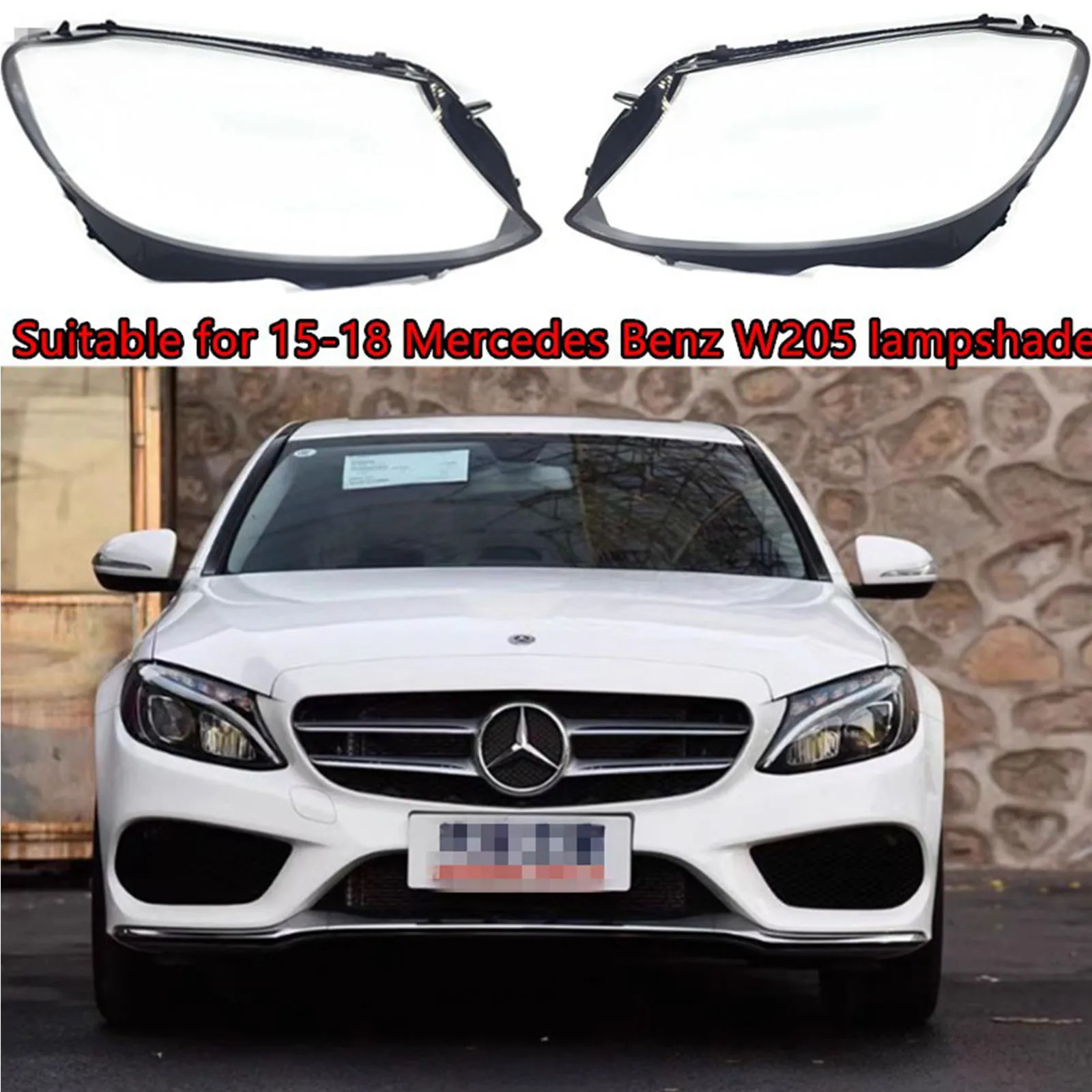 

Headlight Shell Cover Lens Glass for Mercedes Benz C-Class W205 2015-2018 | Auto Headlamp Part
