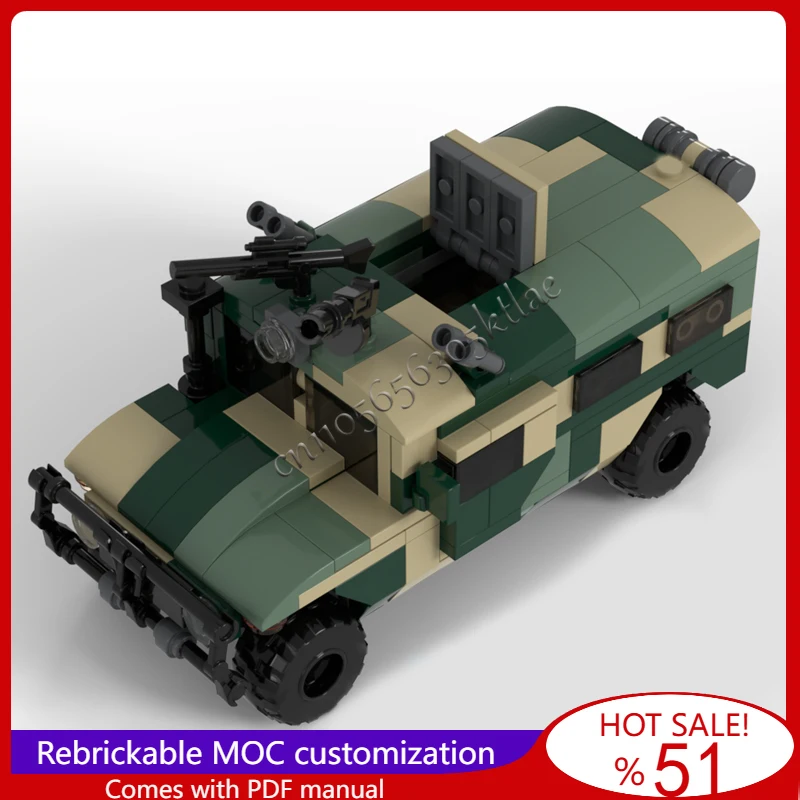 242 Elementy MOC Wielofunkcyjny Terenowy Model Pojazdu GAZ Tigr w Skali 1:40, Zrób To Sam, Edukacyjny, Kreatywny Zestaw dla Dzieci, Popularny Prezent