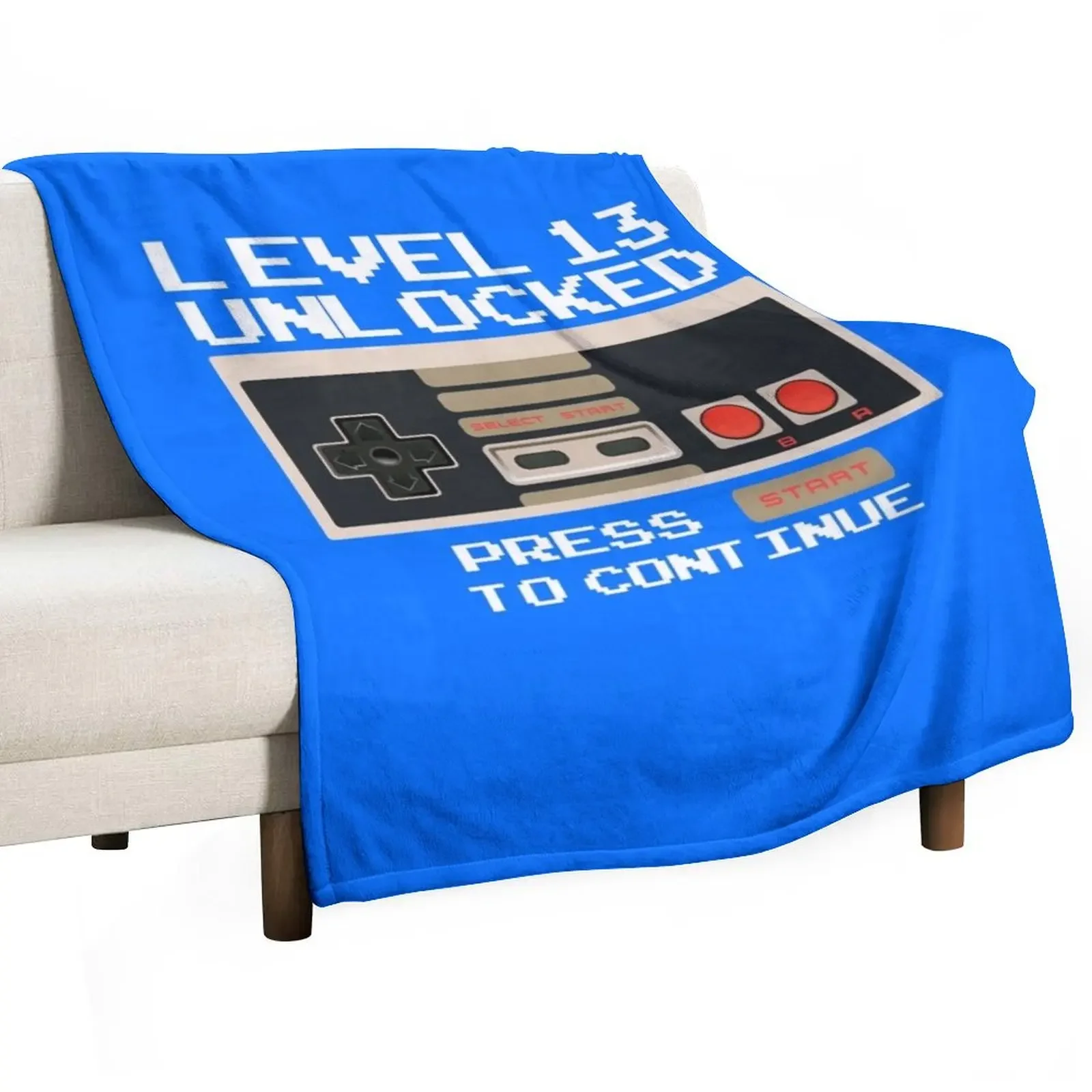 

Level 13 Unlocked Funny 13th Birthday Gift for Video Gamers Throw Blanket Decoratives manga Blankets