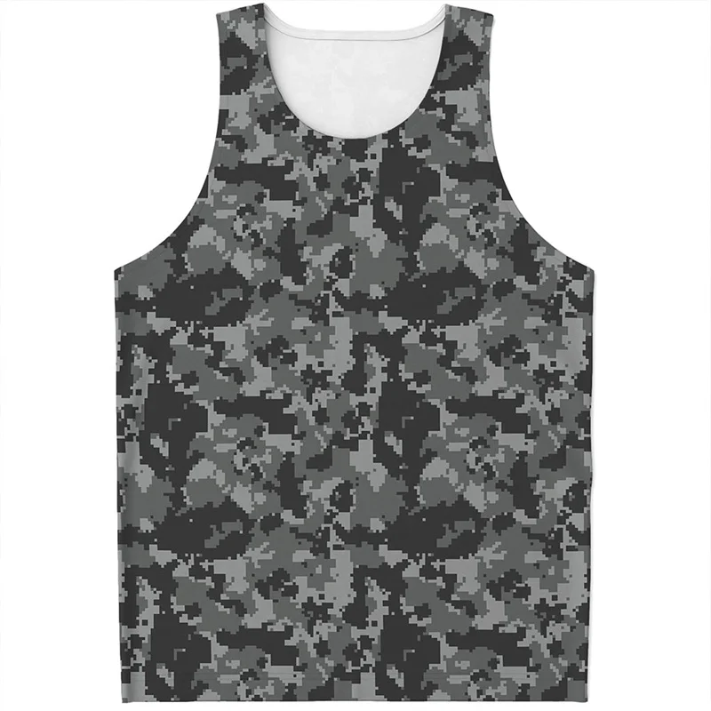 Camouflage Camo 3D Print Tank Tops Men's Streetwear Vest Oversized Sleeveless Tank Top Bodybuilding Fitness Gym Man Clothing