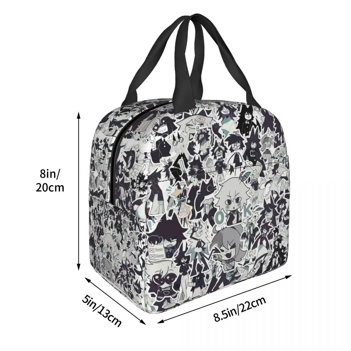 Cartoon Miss Circle Insulated Lunch Bag for Women Children Portable Food Boxes Thermal Lunch Box Tote