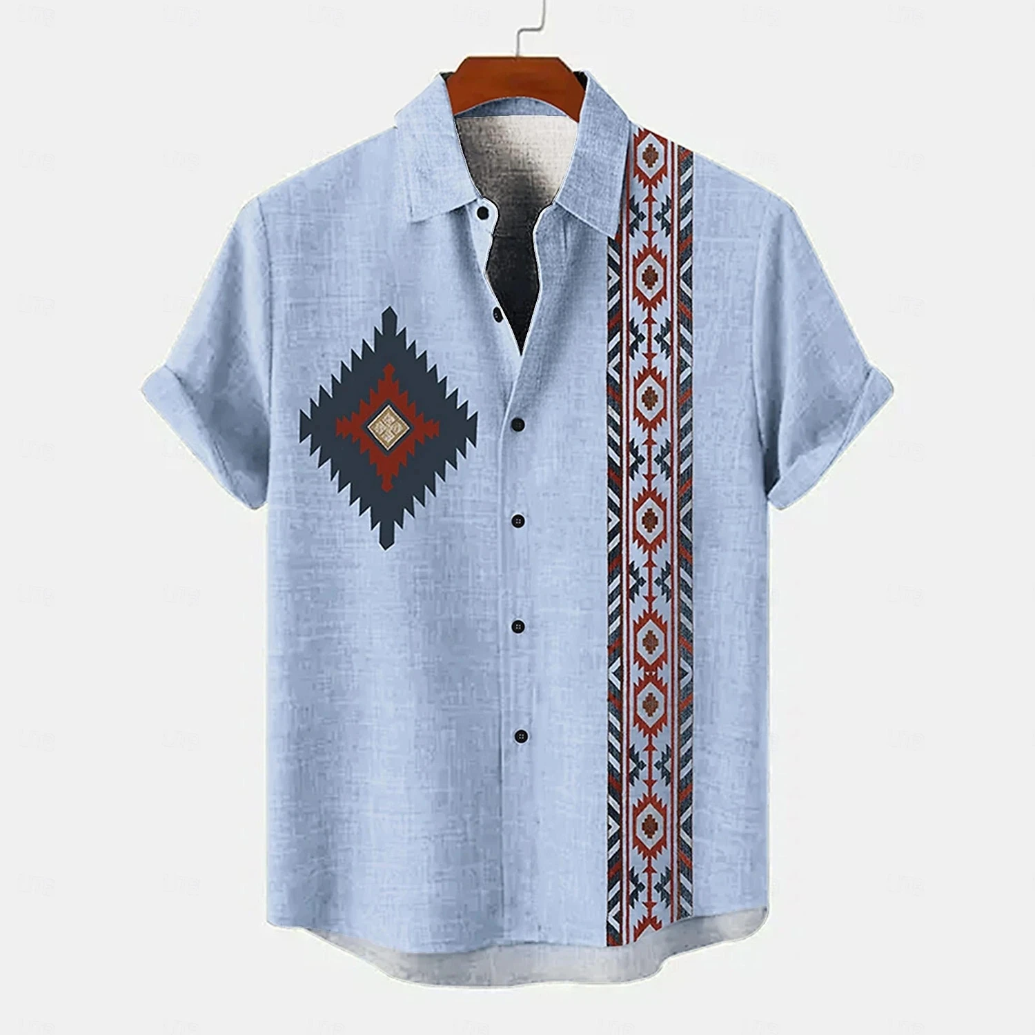 Camisa informal de lino para hombre, top de manga corta con patrón 3D, ropa Hawaiana de alta gama, versátil, social, 2024