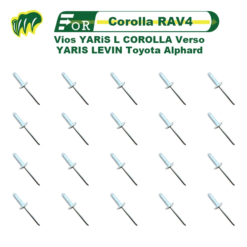 20 PCS For Corolla RAV4 Vios YARiS L COROLLA Verso YARIS LEVIN Toyota Alphard Door Audio Speaker Rivet