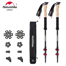 Naturehike Trekking Poles 2pcs Carbon Fiber Trekking Poles Walking Stick For Tourism Collapsible Telescopic Sticks Hiking Poles