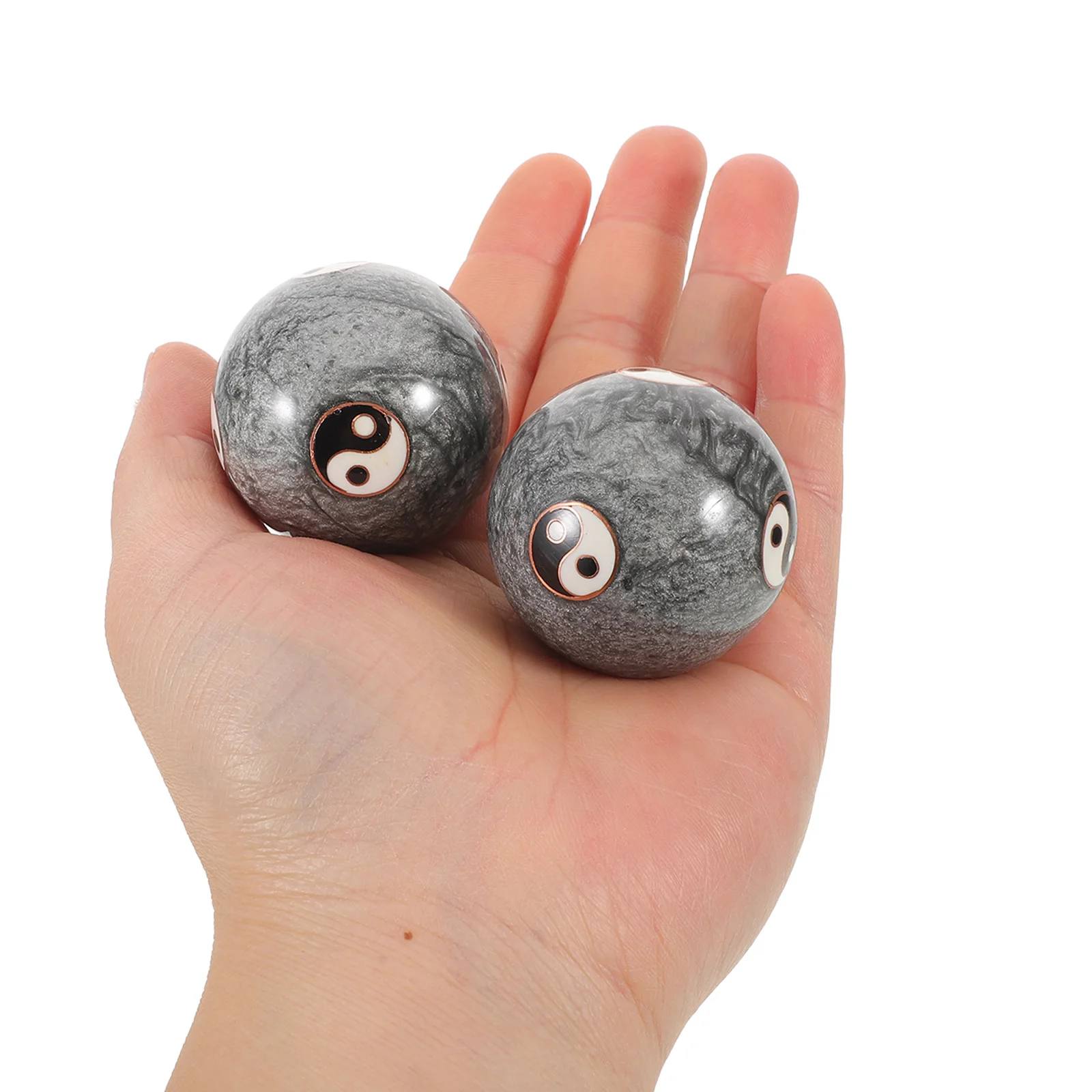 

1 Pair Baoding Health Massage Hand Enamel Panda Bamboo Pattern Muscle Relief Portable Fitness Exercise Ball For Hands Small