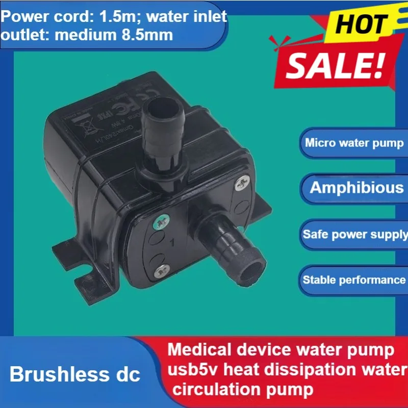 Miniature DC Brushless Water Pump USB5V Amphibious Submersible Pump LowNoise Small Cooling Circulation Water Pump Fish Tank Pool