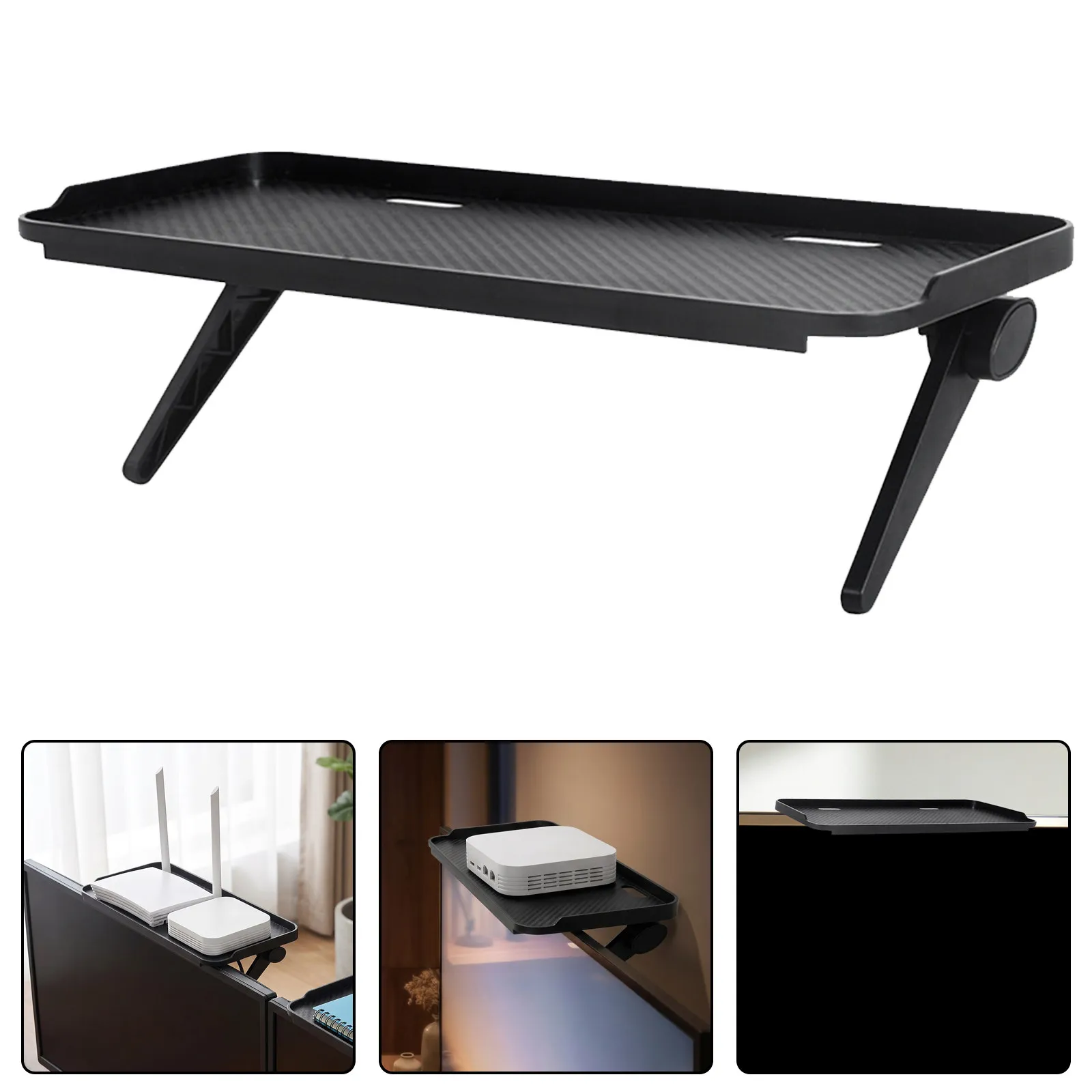 2Pcs TV Box Storage Shelf No Drill Adjustable Screen Mount Organizer TV Remote Router Shelf Media Device Holder