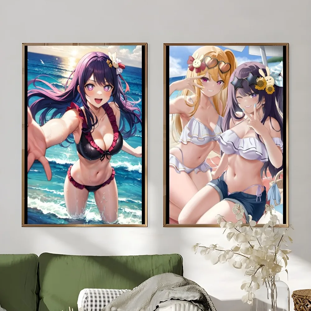 O-Oshi no Ko Anime sexy Poster Sticky Wall Art Printing Waterproof Home Living Bed Room Bar Aesthetic Decor