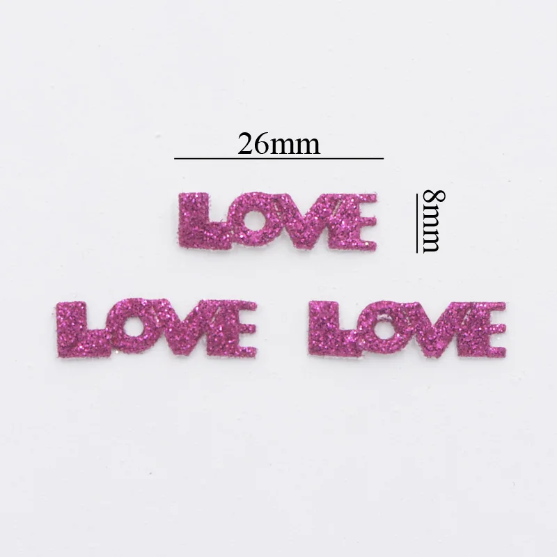 200Pcs 26mm Glitter Leather Fabric Patches 