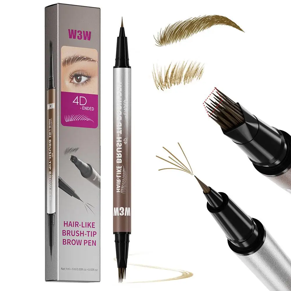 NIEUW Haarachtige wenkbrauwpotlood 4D Micro-Sculpting Dual-Ended Wenkbrauwpotlood en Eyeliner Langdurige vloeibare wenkbrauwpen zoals echt