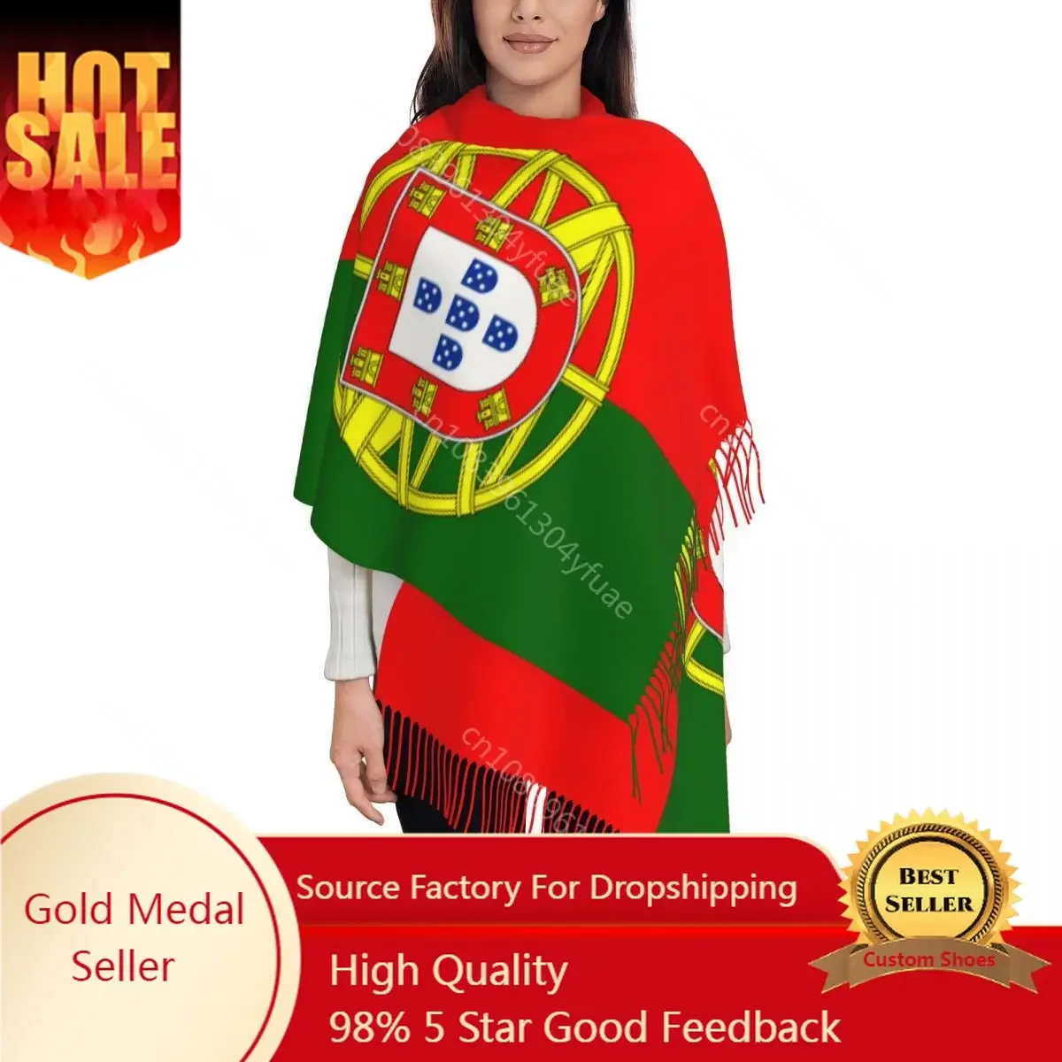 

Portugal Flag Scarf for Women Winter Fall Shawl Wrap Long Shawl Scarf for Daily Wear