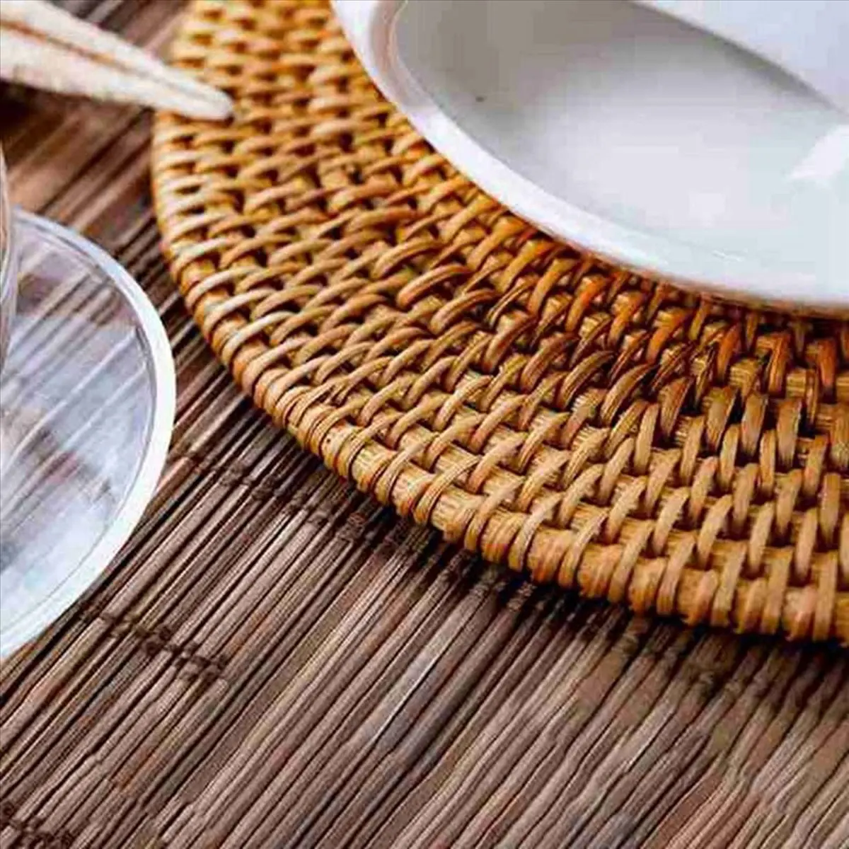 Learned- 16 Pcs Rattan Trivets for Hot Dishes-Insulated Hot Pads,Durable Pot Holder for Table,Heat Resistant Mats for Kitchen