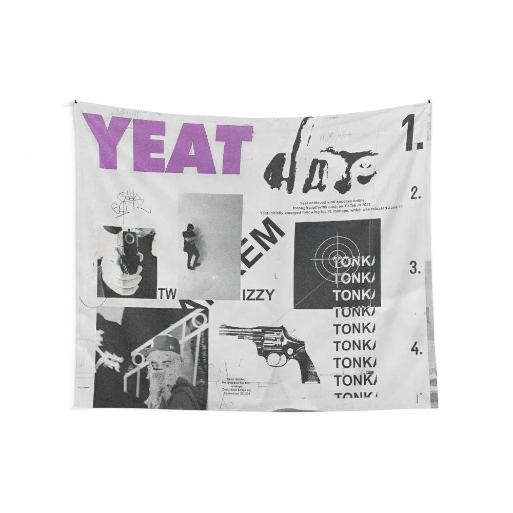 Yeat Tonka Twizzy Retro Black And White Graphics Tapestry Room Ornaments Wall Decoration Items Wallpaper Tapestry