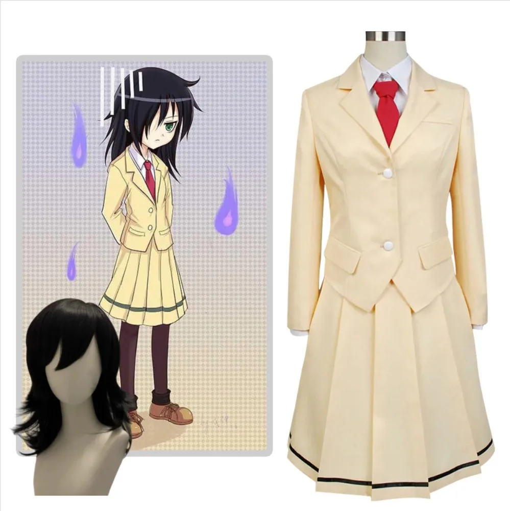 

No Matter How I Look At It Its You Guys Fault That Im Not Popular Tomoko Kuroki Cosplay Costume JK Uniform Accessories and Wig