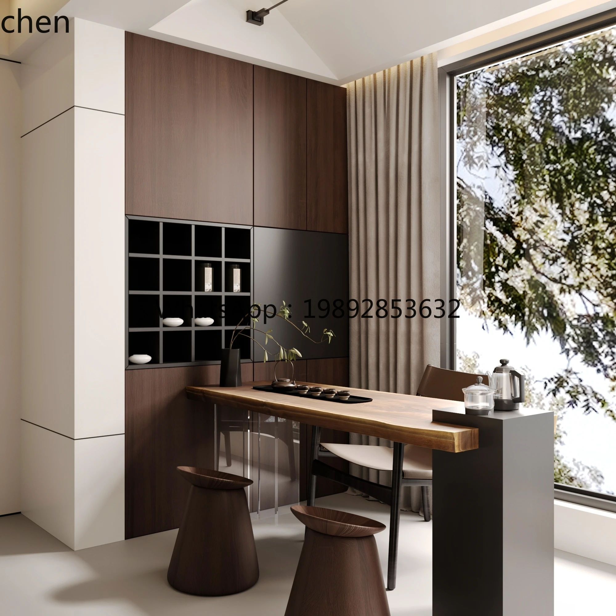 Picture 5: simple tea table chair high-end home tea table solid wood suspended tea table
