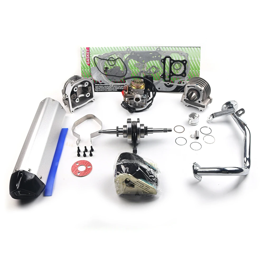 Gy6 Exhaust Cylinder Carburetor Kit GY6 64mm Valve 49 50 60 80 Upgrade 100 137qma 1P37qma 139QMB Moped Scooter Engine