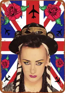 소년 조지 포스터 빈티지 금속 주석 사인 알루미늄 사인 아트 벽 장식 12 x 8 인치 침실 부엌 카페 펍 플라크 8 최고의 영업 소년 조지 -5