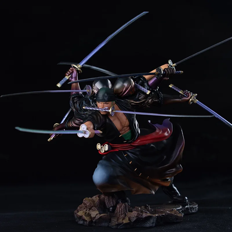 

Anime One Piece Figure Battle Scene Three Heads Six Arms Zoro Nine Knife Flow Action Model Collection Children Birthday Toy Gift