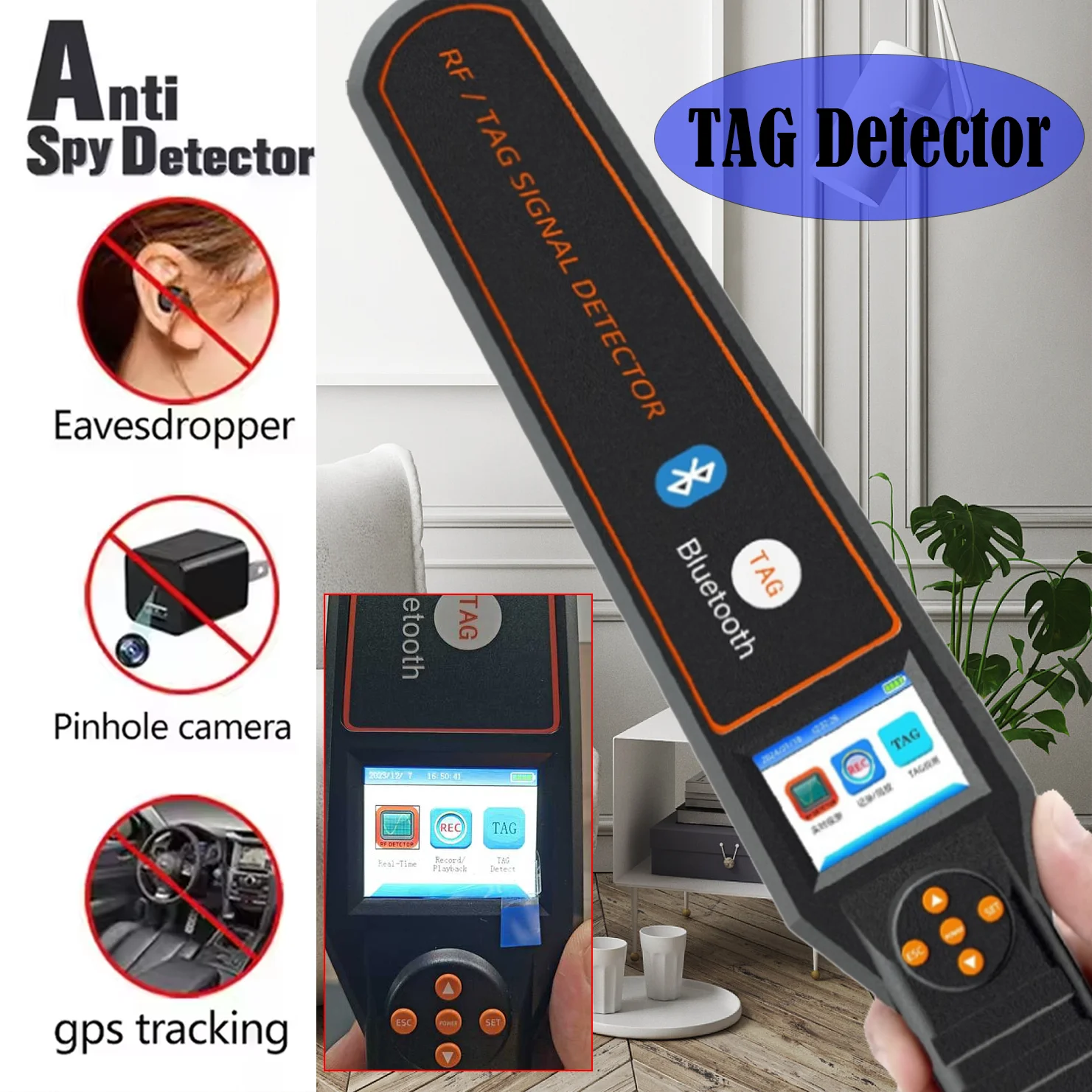 تردد محمول RF/TAG جهاز تتبع GPS لاسلكي جميع كاشف الإشارة DS828 أدوات التجسس جهاز الماسح الضوئي بلوتوث واي فاي كشف الإشارة