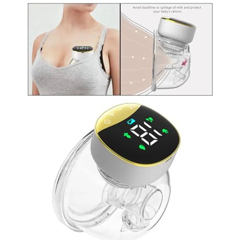 Bomba tira-leite bilateral elétrica portátil vestível, design integrado totalmente automático, operação mãos-livres indolor