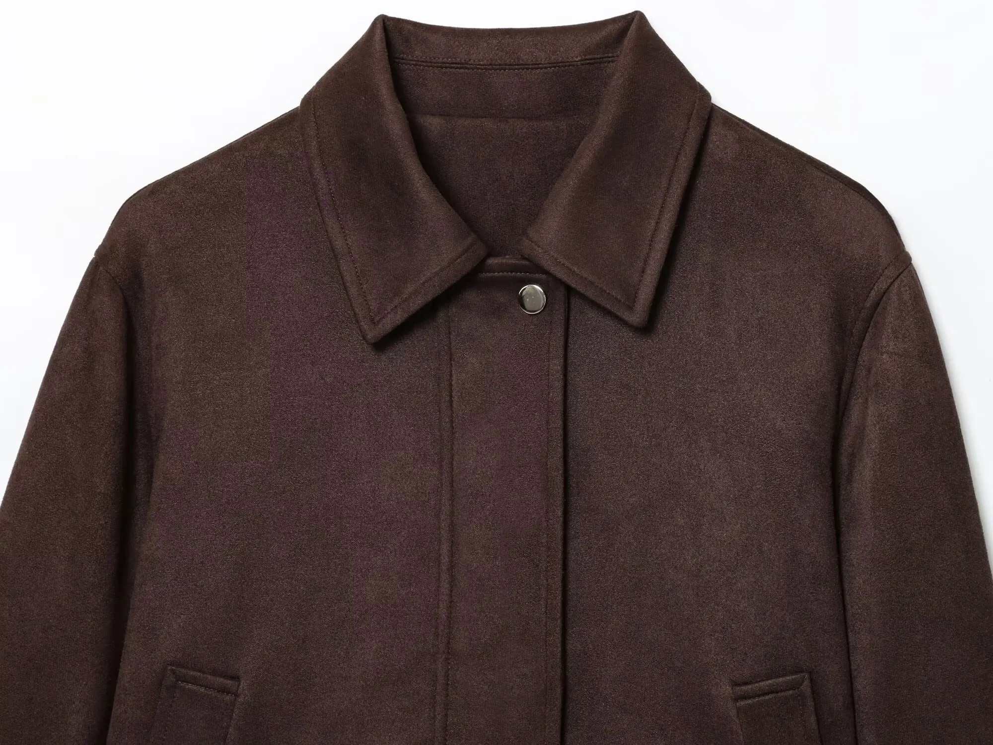 

HH 2025 винтажная замшевая однотонная куртка для женщин, осенняя куртка с длинными рукавами и лацканами с карманами на молнии, тонкие уличные модные пальто