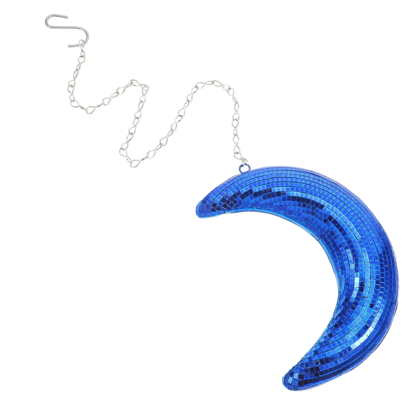 

3D Reflective Vintage Disco Hanging Moon Pendant Retro Party Decoration Mirror Ball For Stage Nightclub Wind Chimes Hanging