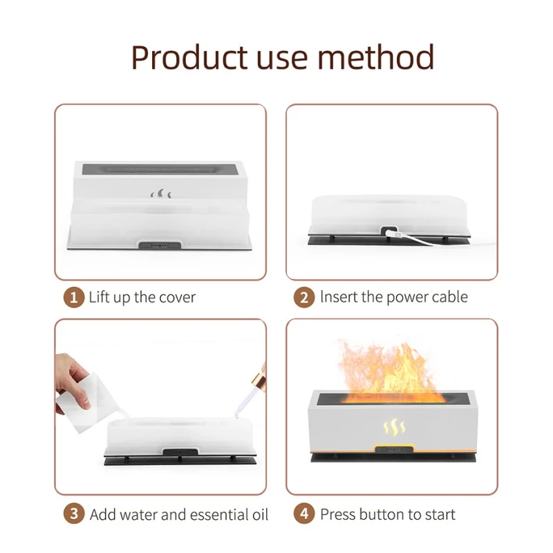 Penyebar Aroma terapi ultrasonik, penyebar Aroma minyak esensial serbuk kayu dengan lampu LED biru, Diffuser aromaterapi ruang rumah