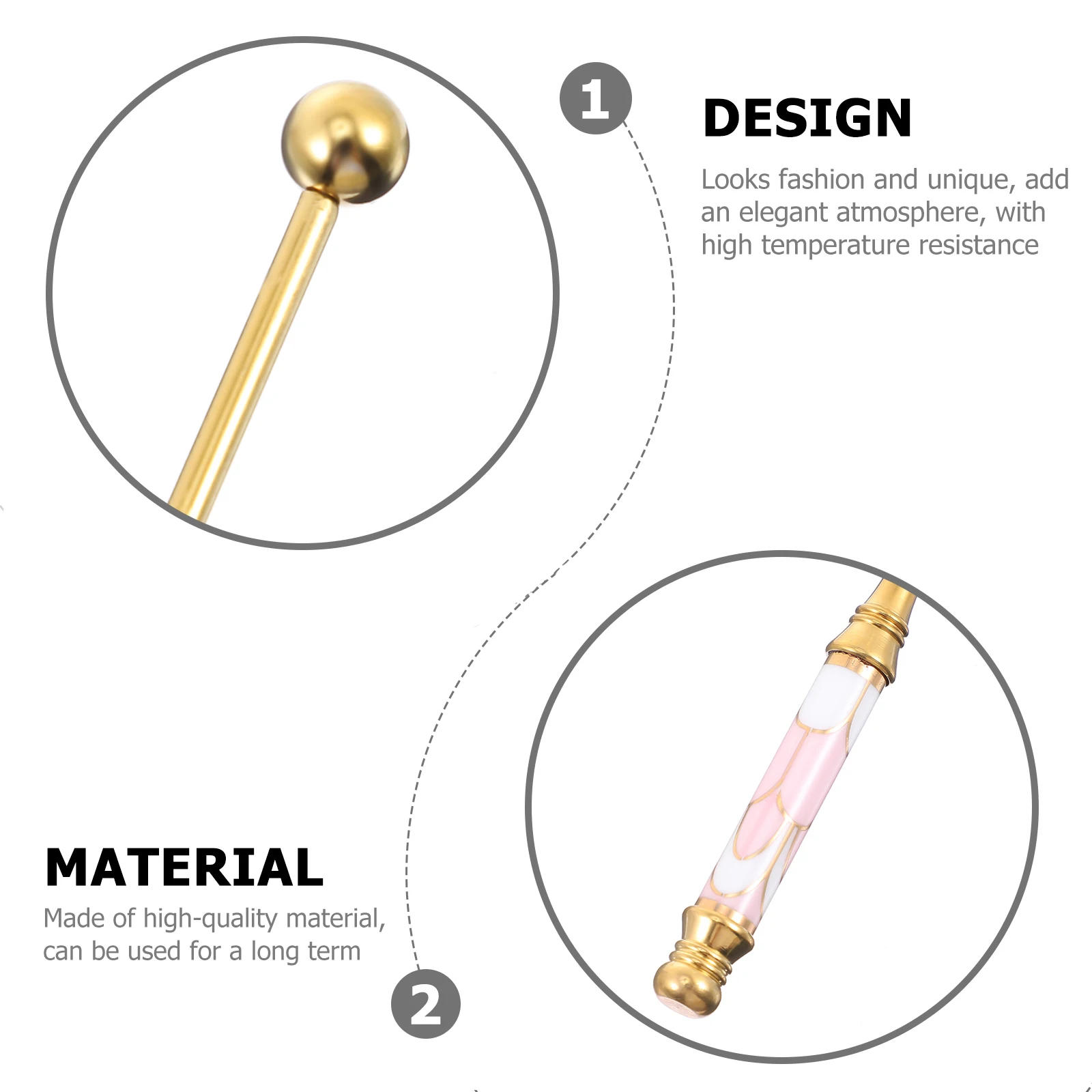 

Stick Long Handle Cocktail Shaker Milk Tea Stirring Tool Ceramic Handle Coffee Stirring Rob Eco-Friendly Reusable Safe