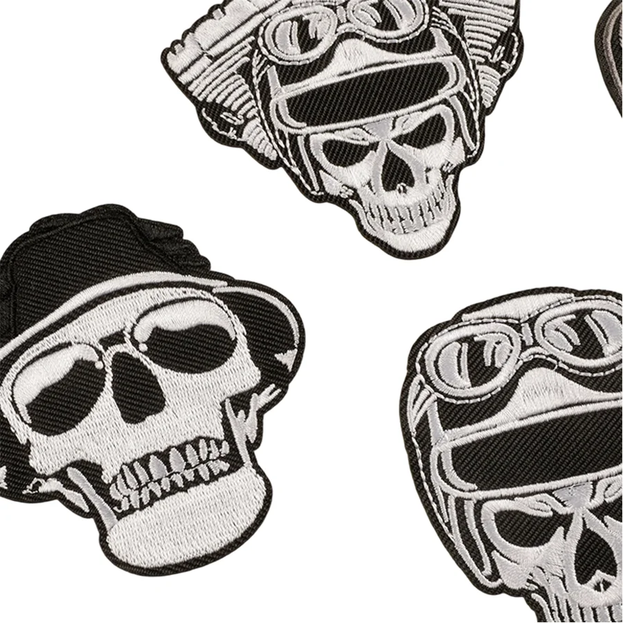 

Wholesale Motorcycle Gothic Skull Embroidered Iron On Patch For Jacket,Vest