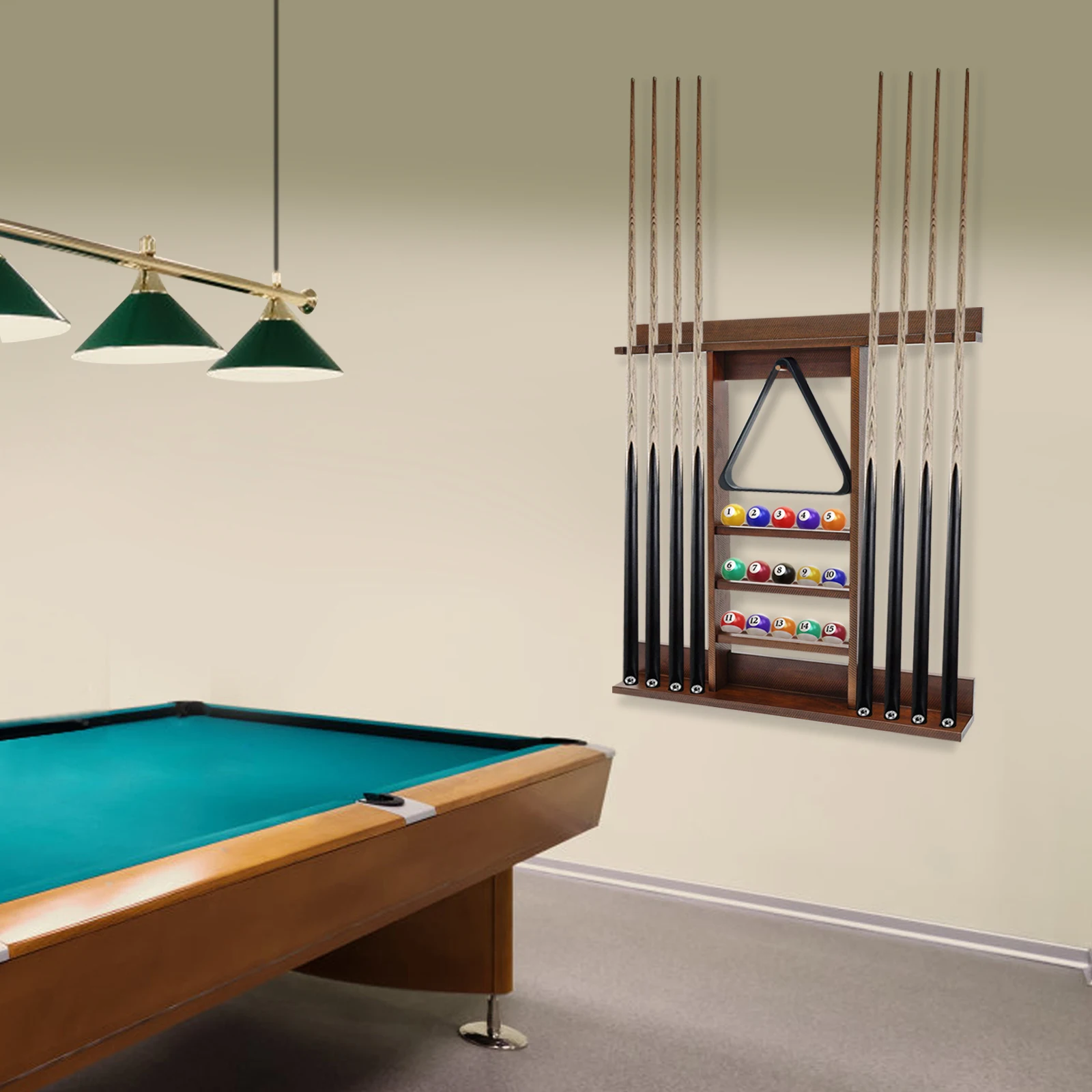 8 Pool Cue Wall Rack, Wall Cue Rack, Pool Stick Holder Wall Mount