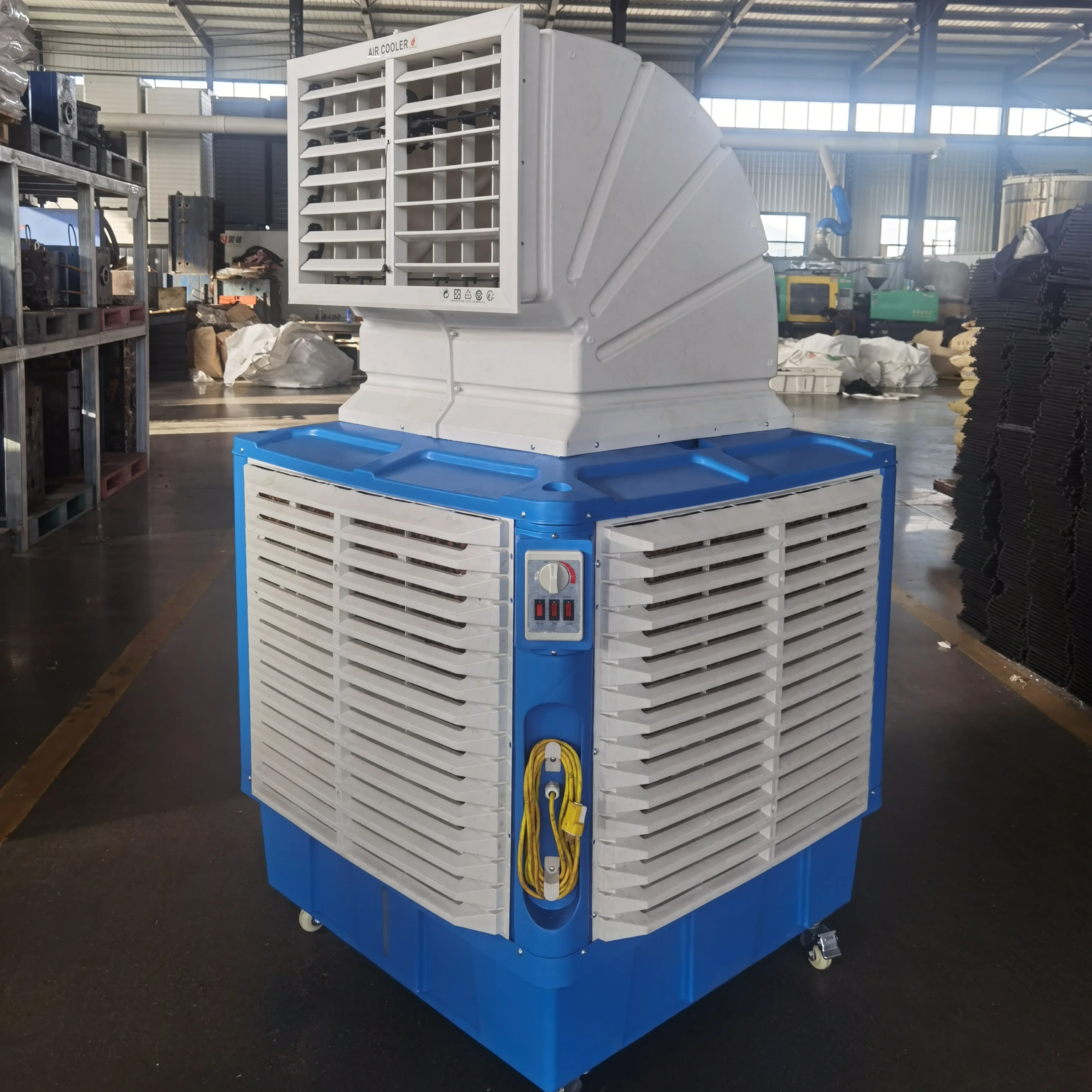 مكيف هواء محمول منخفض الضوضاء 220 فولت مبرد هواء صناعي متنقل 100 لتر خزان مياه صناعي